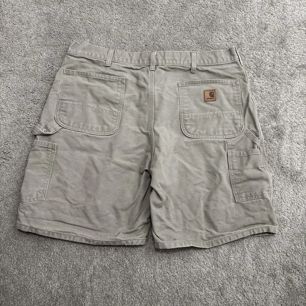 Vintage Carhartt Carpenter Duck Shorts B25 DES Utility Cargo Mens Size 38 - Picture 3 of 6